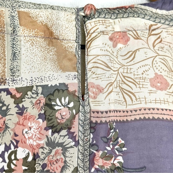 Vintage 100% Silk Top By Stunt Collections Sz M Cottagecore Abstract Patchwork - Picture 2 of 10